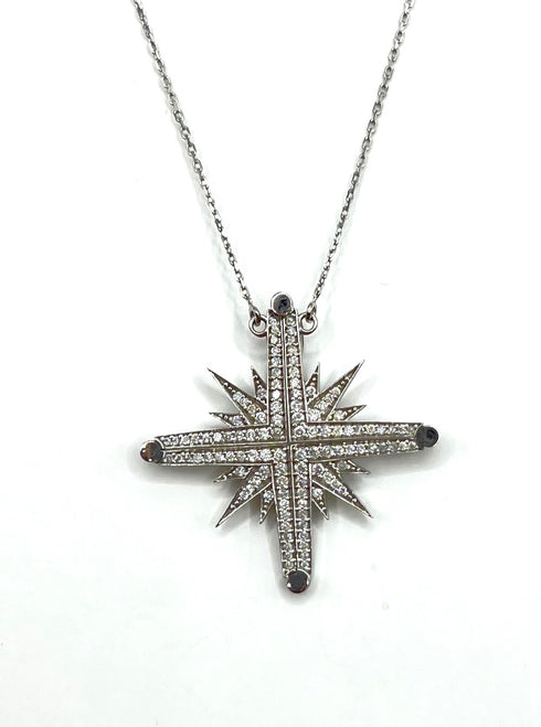 14K Gold & Diamond Classic Star Of Bethlehem Opening Magnetic Necklace